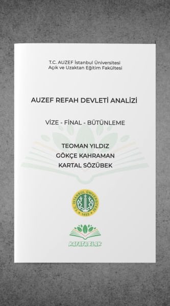 Refah Devleti Analizi AUZEF İstanbul Üniversitesi Nokta Atışı Sorular Kafataslak Yayınları