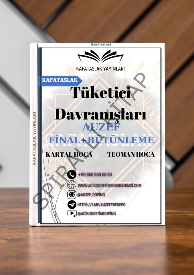 Tüketici Davranışları AUZEF İstanbul Üniversitesi Nokta Atışı Sorular Kafataslak Yayınları