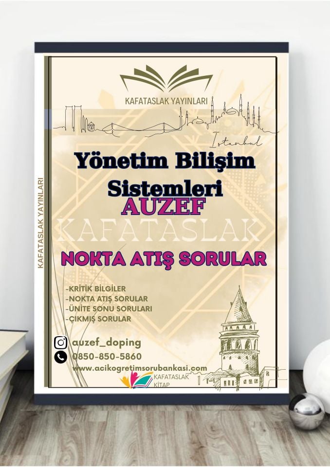 Yönetim Bilişim Sistemleri AUZEF İstanbul Üniversitesi Nokta Atışı Sorular Kafataslak Yayınları