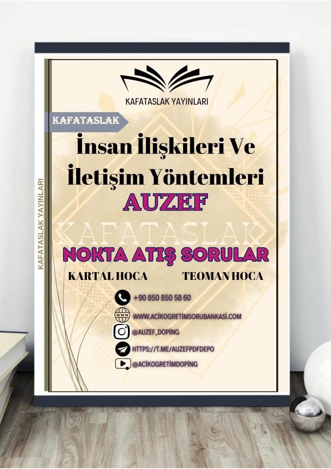 İnsan İlişkileri Ve İletişim Yöntemleri AUZEF İstanbul Üniversitesi Nokta Atışı Sorular Kafataslak Yayınları