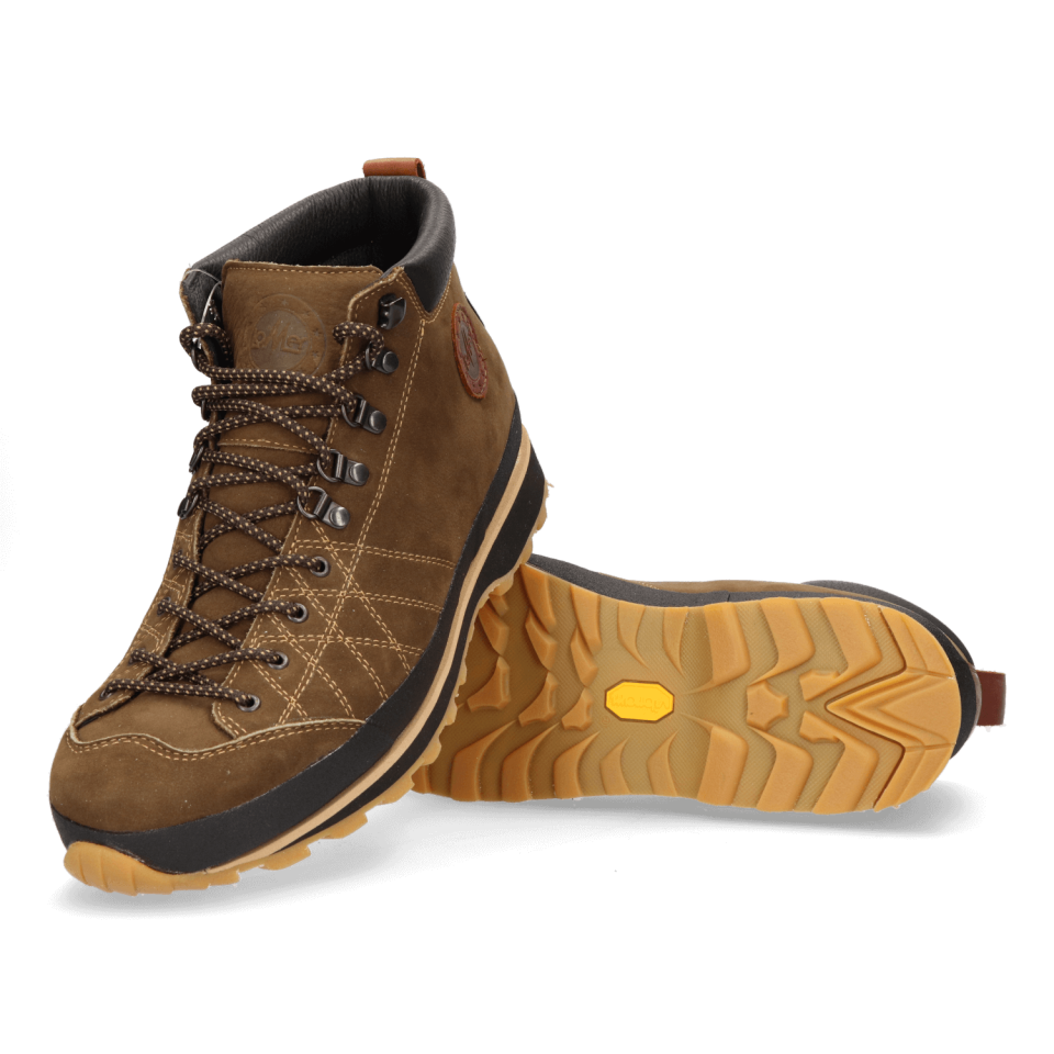 Lomer Italy Bio Naturale Premium Mid MTX Waterproof Vibram Full Çarşak Deri Erkek Bot Brown Bomber