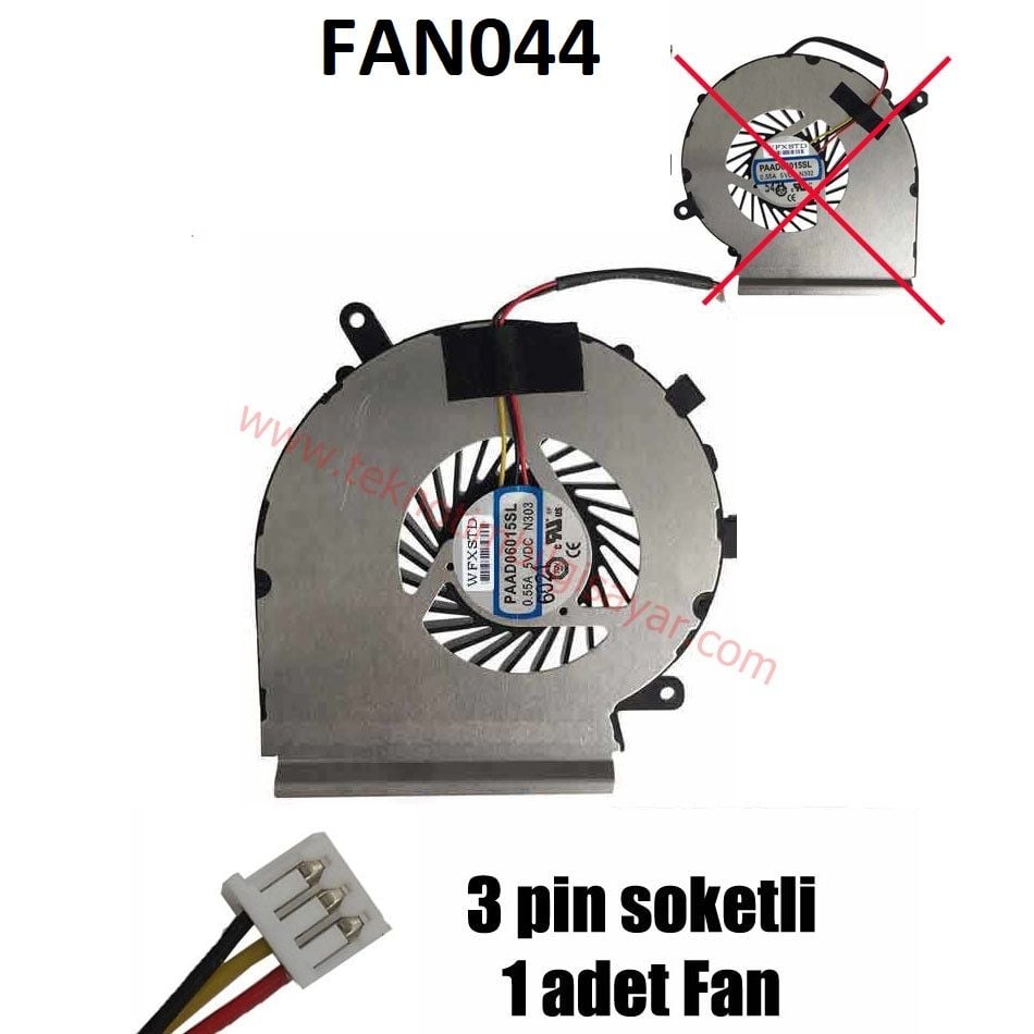 Msi Ge72 2qc, Ge72 2qd, Ge72 2qe, Ge72 2qf İşlemci Fan 3 Pin Soketli