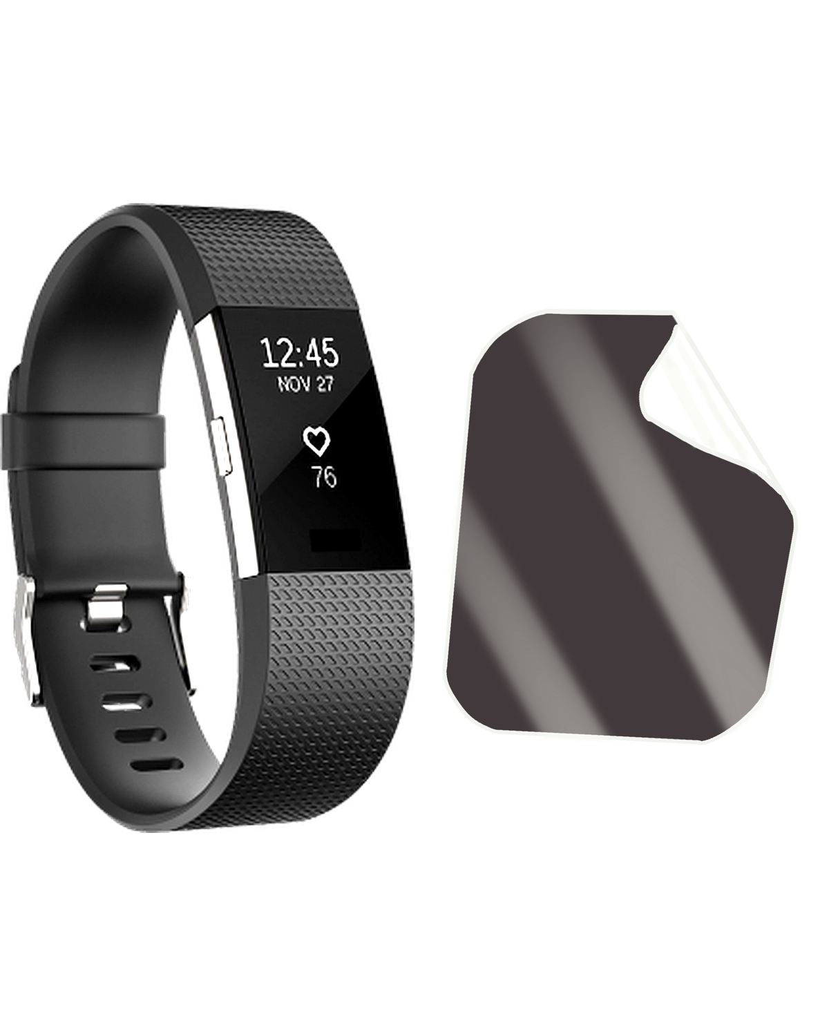 Fitbit Charge 2 Saat Uyumlu Matte Esnek Ekran Kırılmaz Cam Ekran Koruyucu Film 8684609344943