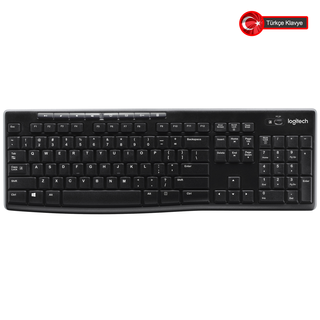 Logitech K270, Siyah, 920-003761, Kablosuz, Türkçe Q, Multimedya Klavye