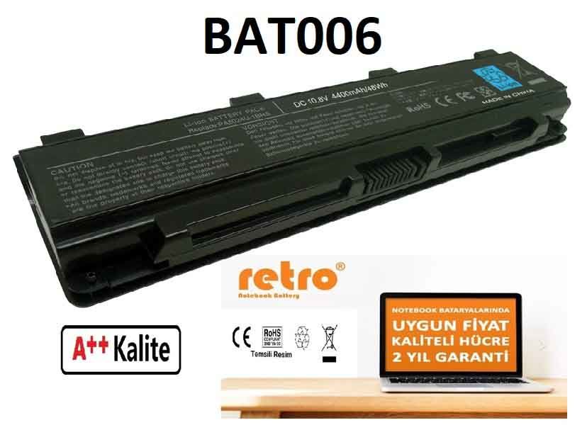 Toshiba L855, L870, L875, C850, C855, C870, L850 Pil  6 Cell Batarya 4400mah