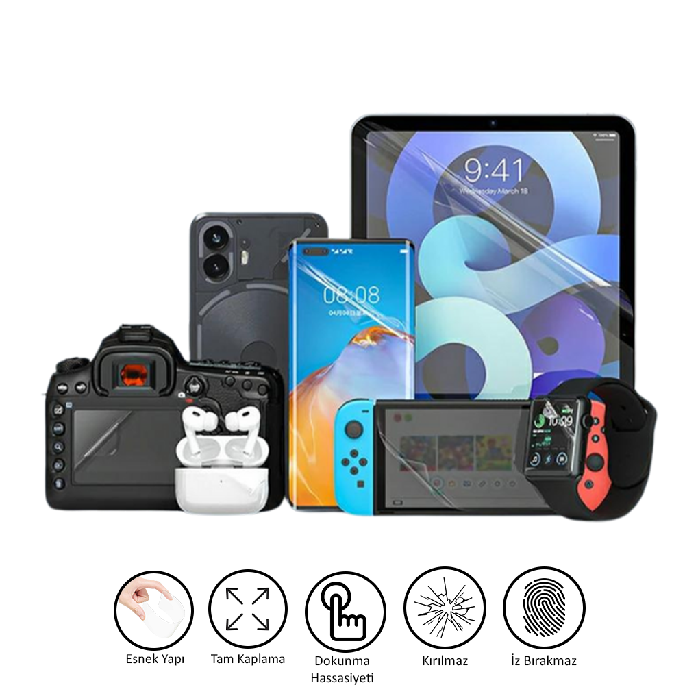 OnePlus 8 5G UW Uyumlu Hydrojel Esnek Kırılmaz Cam Ekran Koruyucu Film 8684609191318