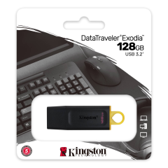 Kingston Dtx/128gb Usb 3.2 Data Traveler Exodia  Gen 1 Flash Disk (Siyah - Sarı)