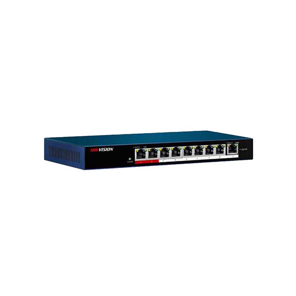 Hıkvısıon Ds-3E0109P-E/M, 8Port, Megabit, 8 Port Poe, 58W, +1 Port Megabit Uplink, Yönetilemez, Masaüstü Switch