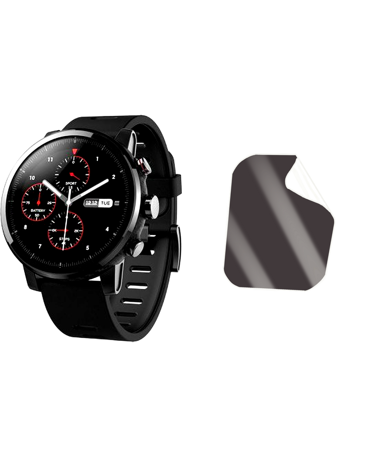 Amazfit Statos 2 Smartwatch Saat Uyumlu Hayalet Ekran Kırılmaz Cam Ekran Koruyucu Film 8684609409833