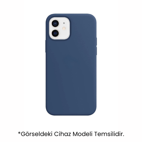 iPhone 12 Uyumlu Silinebilir Lansman Kılıf (Kutulu) Kobalt Mavi Rengi