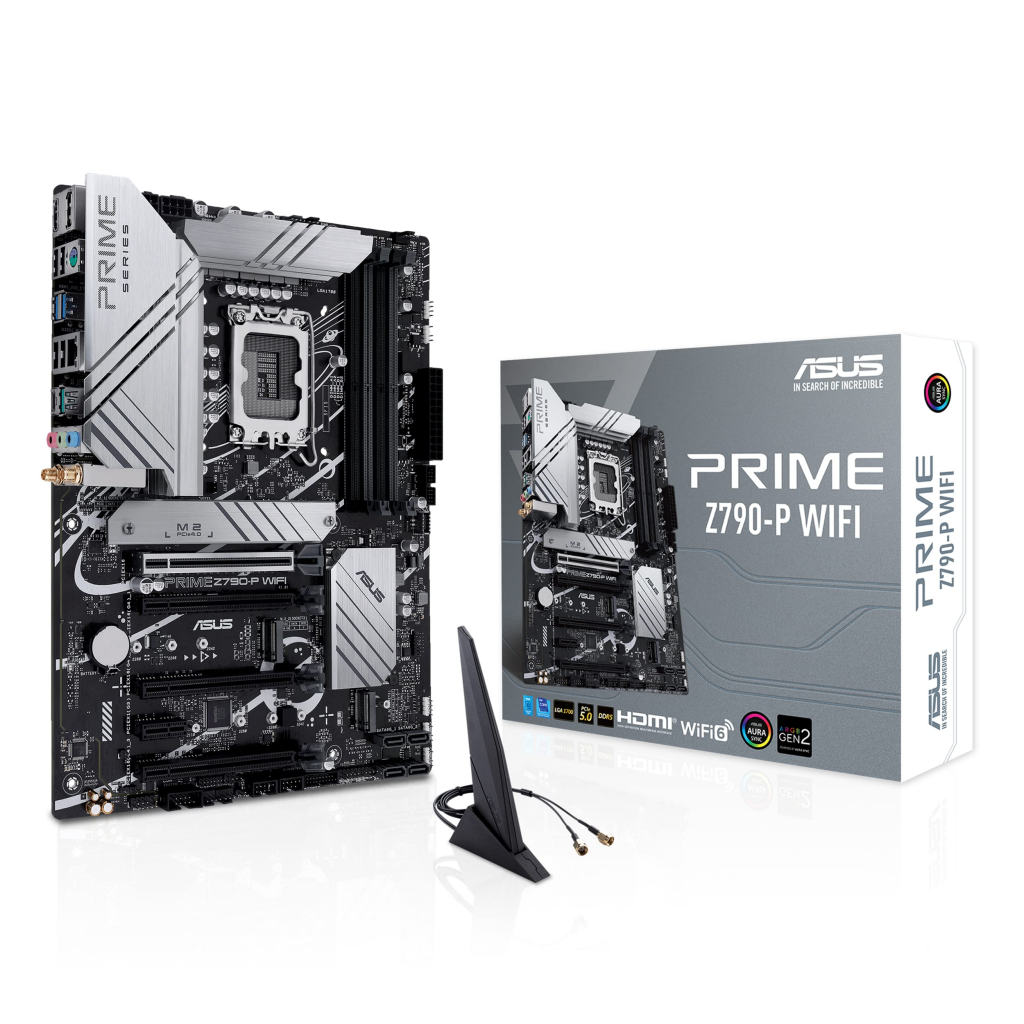 Asus Prime Z790-P Wifi, 4xddr5, 3x M.2, Hdmi, Dp, Type-C, Wi-Fi 6, Bluetooth 5.2, 12-13.Nesil, Lga1700 Soket, Argb Gaming Anakart