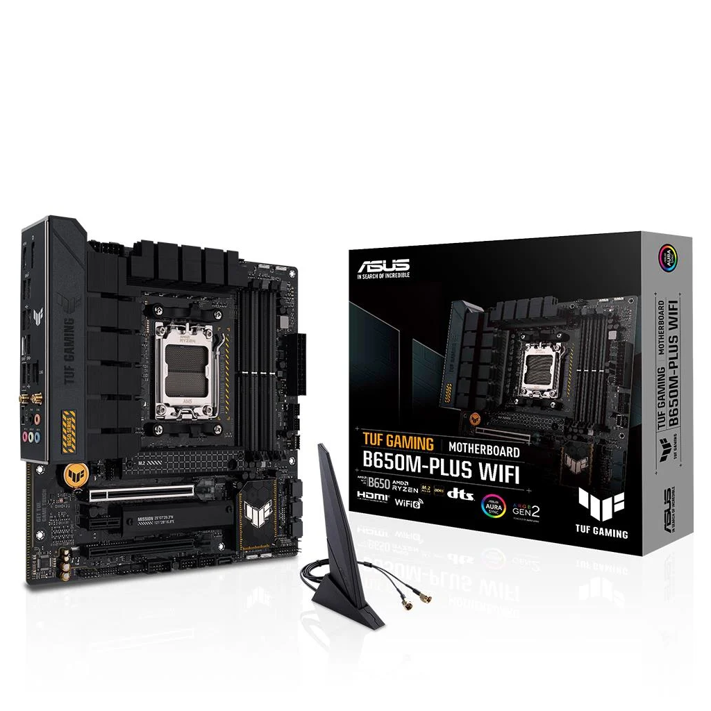 Asus Tuf Gaming B650m-Plus Wifi, 4xddr5, 2x M.2, Hdmi, Dp, Type-C, Wi-Fi 6, Bluetooht V5.2, Amd Ryzen 7000 Serisi, Am5 Soket Anakart