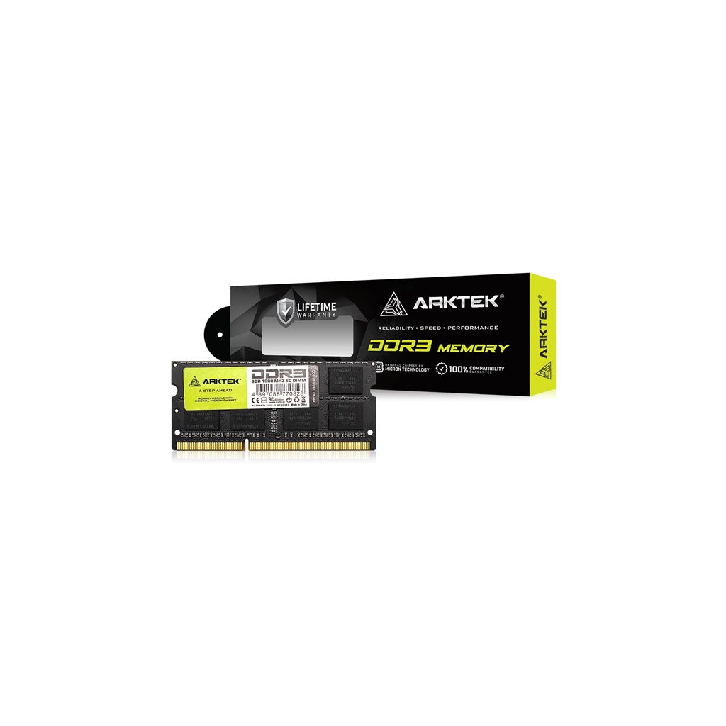 Arktek Akd3S8N1600, 8Gb, Ddr3, 1600Mhz, 16 Chip, 1,35V, Cl11, Notebook, Sodımm Ram