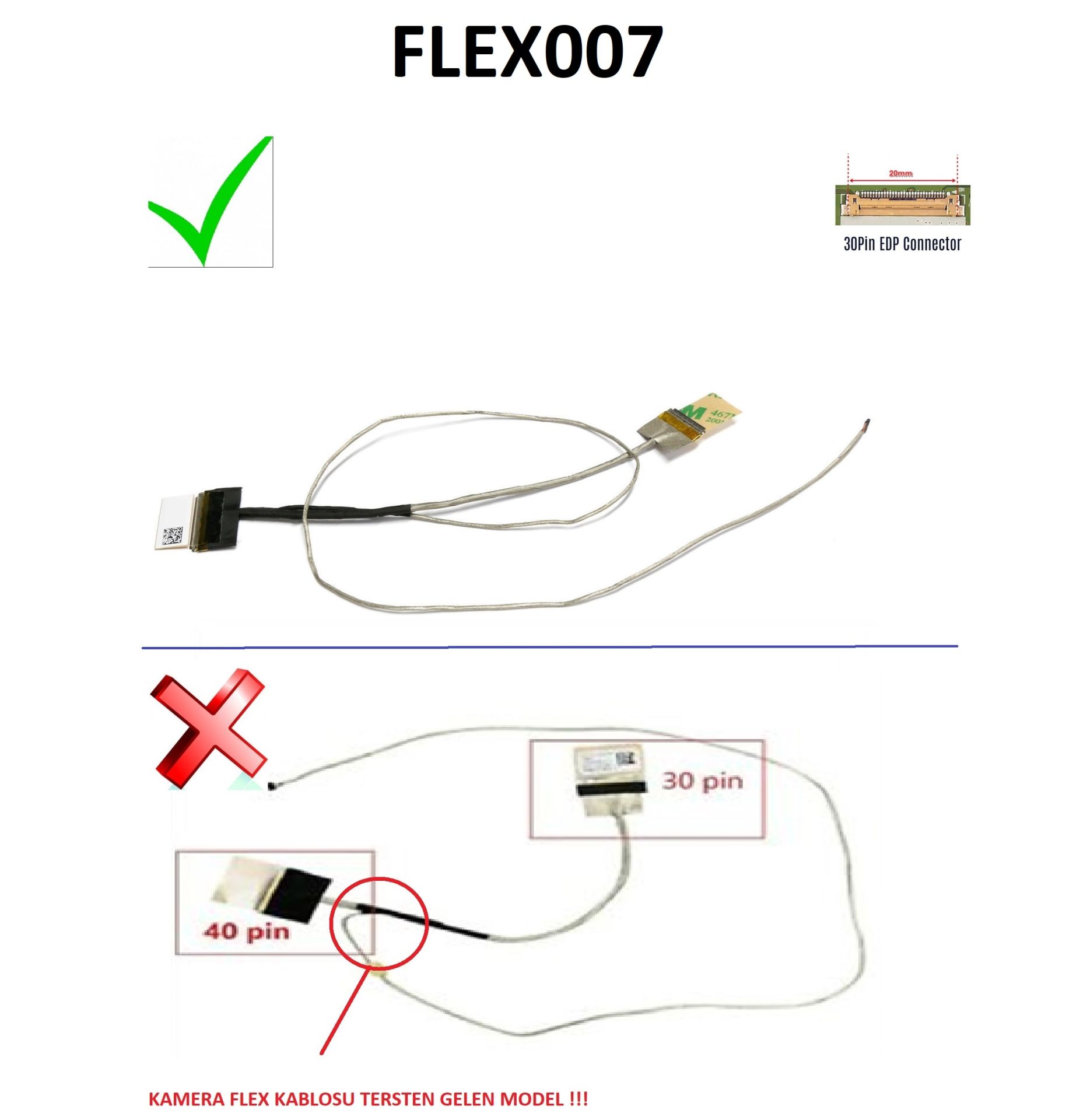 Asus F554uf, F554uj, X555ub Xo099d Lcd Data Kablo 30 Pin 1422 025p0as