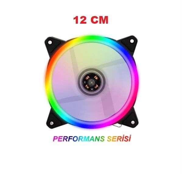 12cm Rainbow Rgb Led Fan - Performans Seri Sessiz Kasa Fanı Fan1rgb