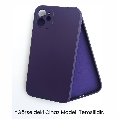 iPhone 12 Pro Max Uyumlu Silinebilir Lansman Kılıf (Kutulu) Koyu Mor Rengi