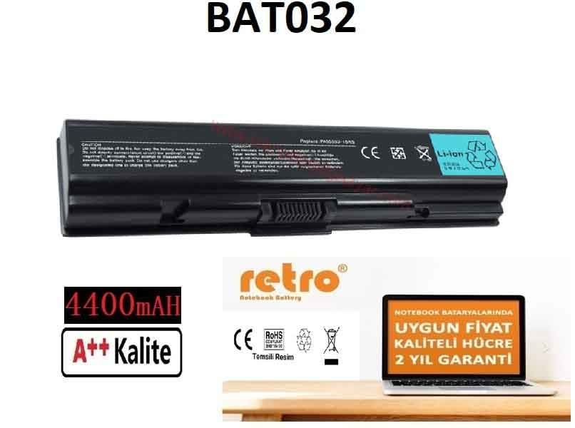 Toshiba A200 A300 A500 L200 L300 L500 M200 Batarya, Pil Pa3534u 1brs