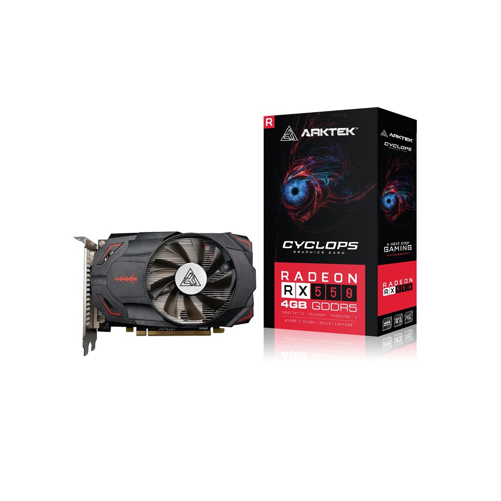 Arktek Cyclops, Akr550D5S4Gh1, Rx550, 4Gb, Gddr5, 128Bıt, 1Xdvı, 1Xhdmı, 1Xdp Gamıng Ekran Kartı