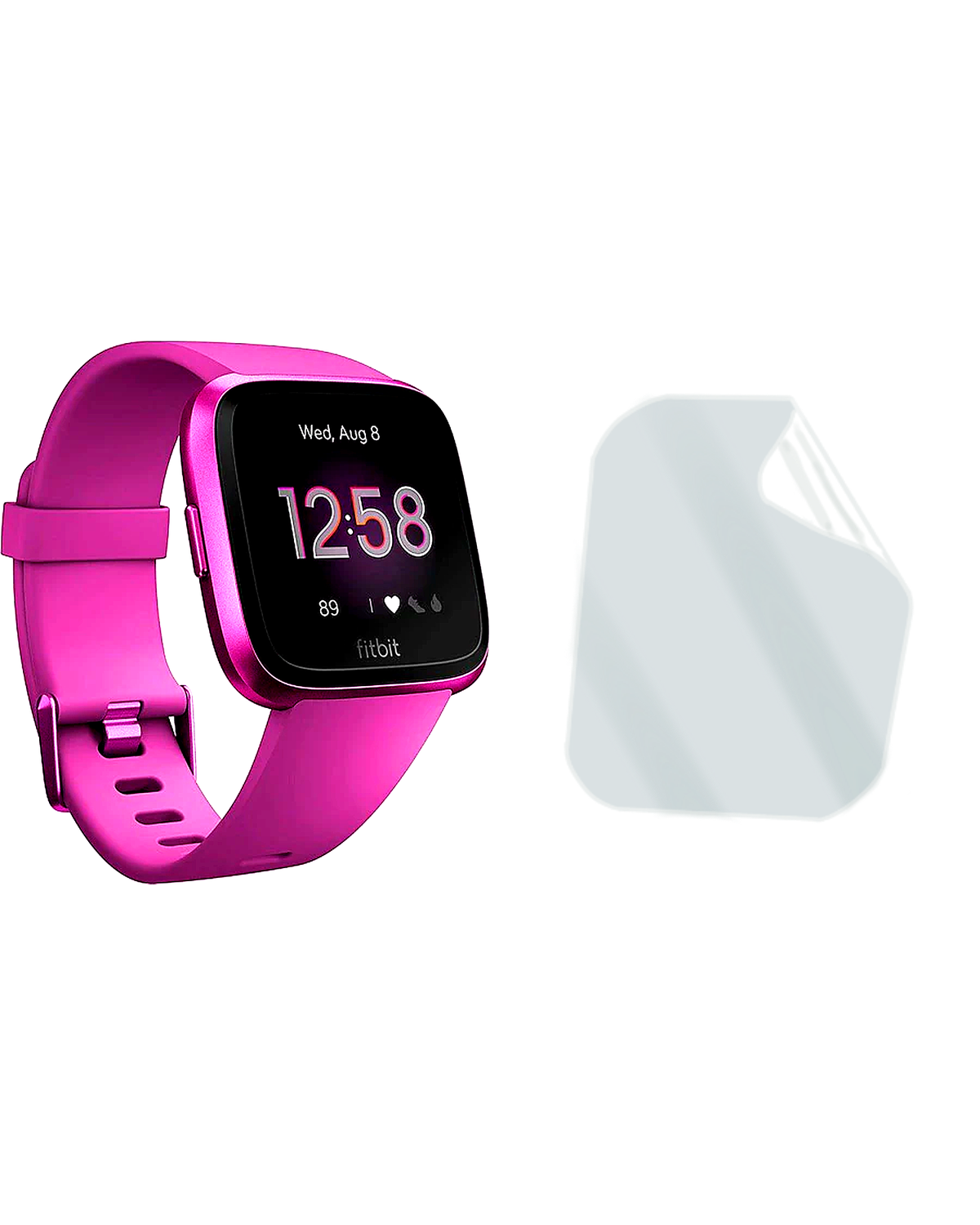 Fitbit Versa Lite Saat Uyumlu Uv Nano Kırılmaz Cam Ekran Koruyucu Film 8684609285079