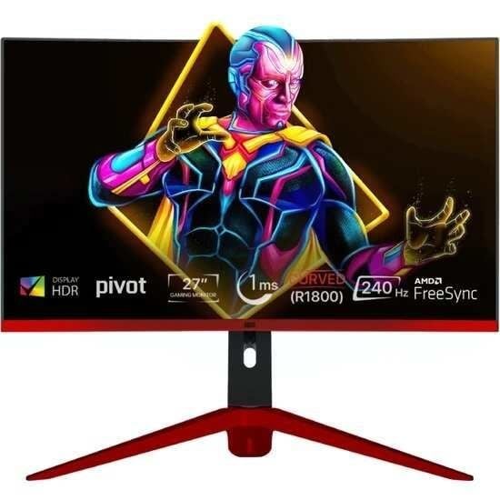 Dragos Vision V27240 1ms 240hz Hdmi Dp 1920x1080 27'' Monitör(Curved-R1800) Multimedia Hoparlör