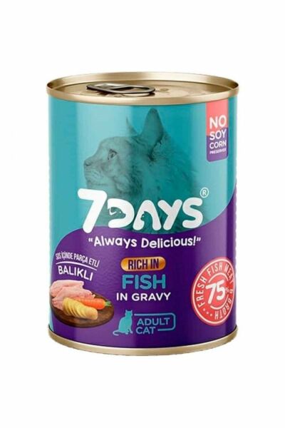 7 Days Balıklı Yetişkin Kedi Konserve 415 Gr