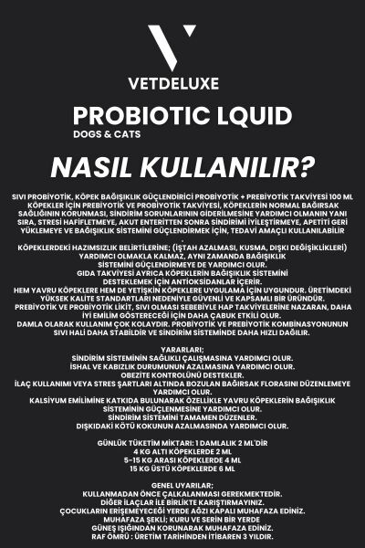 Probiotic Kedi ve Köpekler İçin Sindirim Sistemi Düzenleyici Likit 100 Ml