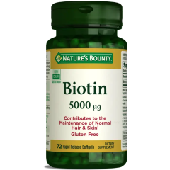 Nature's Bounty Biotin 5000 mcg 72 Kapsül