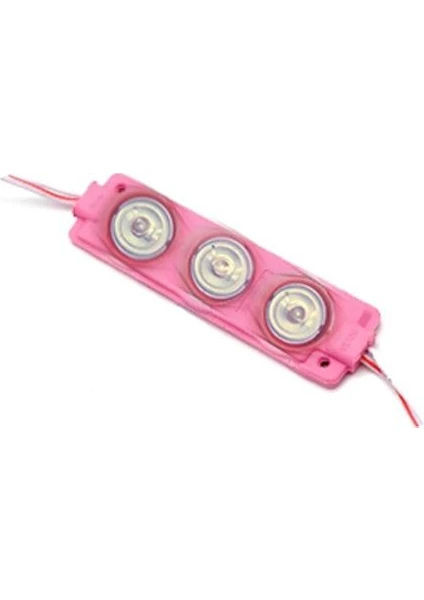 3 Mercekli 3030 Reklamcı Modül Pembe 12 Volt 3 Watt (10 Adet)