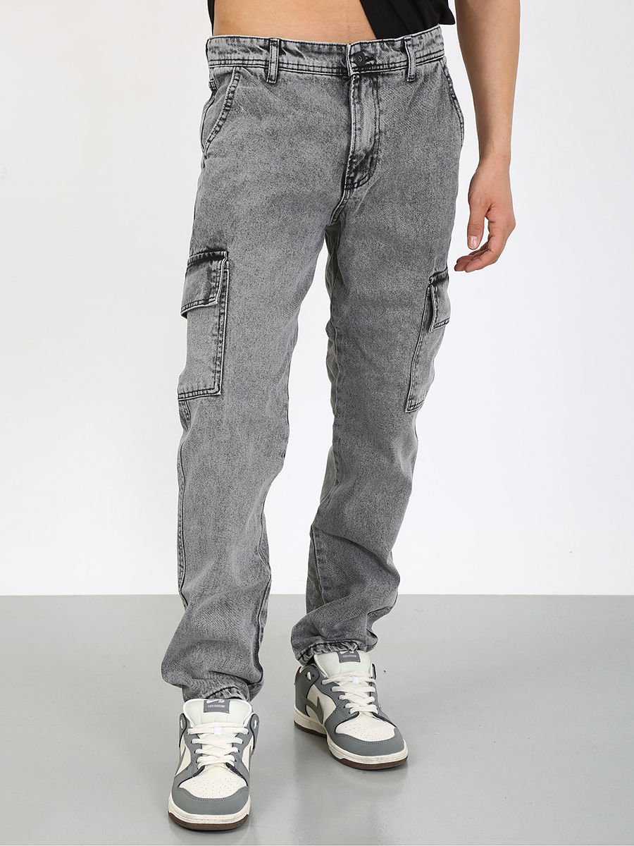 Baggy Füme Kargo Cepli Jean