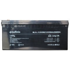 Mullinix 12V 200Ah LiFePO4 Lityum Akü | LCD Ekran, Bluetooth ve Isıtma Fonksiyonlu