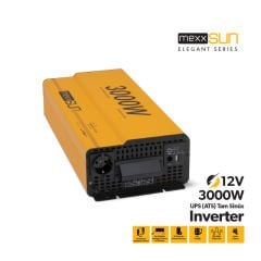 Mexxsun 12V 3000W Tam Sinüs UPS (Remote Ekran) Inverter