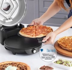 Karaca Gastro 10 in 1 Pizza Lahmacun ve Tandır Ekmeği Makinesi Biodiamond Matte Black