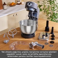 Karaca Multichef Ultra 2000W 7 Litre Stand Mikser Mutfak Şefi Anthracite (Kıyma Çekme/Sucuk-Sosis/İçli Köfte Aparatlı)