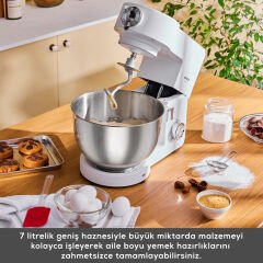 Karaca Multichef Ultra 2000W 7 Litre Stand Mikser Mutfak Şefi Porcelain White (Kıyma Çekme/Sucuk-Sosis/İçli Köfte Aparatlı)