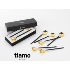 Tiamo Diamond Black Gold 6 lı Çay Kaşığı 18/10 Cr-Ni