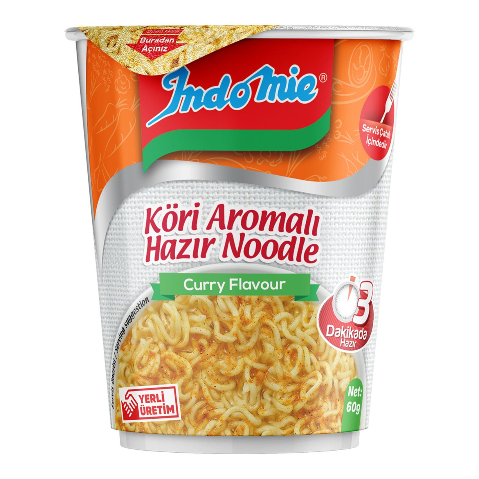 İNDOMİE BARDAK KÖRİLİ NOODLE 60 GR *24