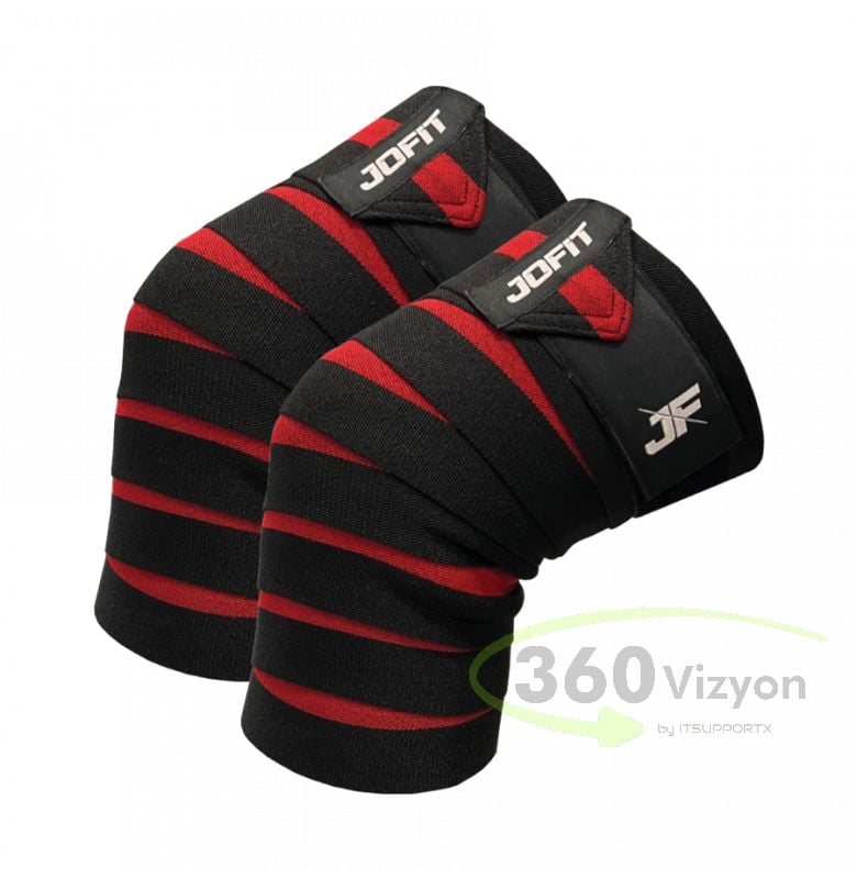 Jofit Knee Wraps Siyah - Kırmızı