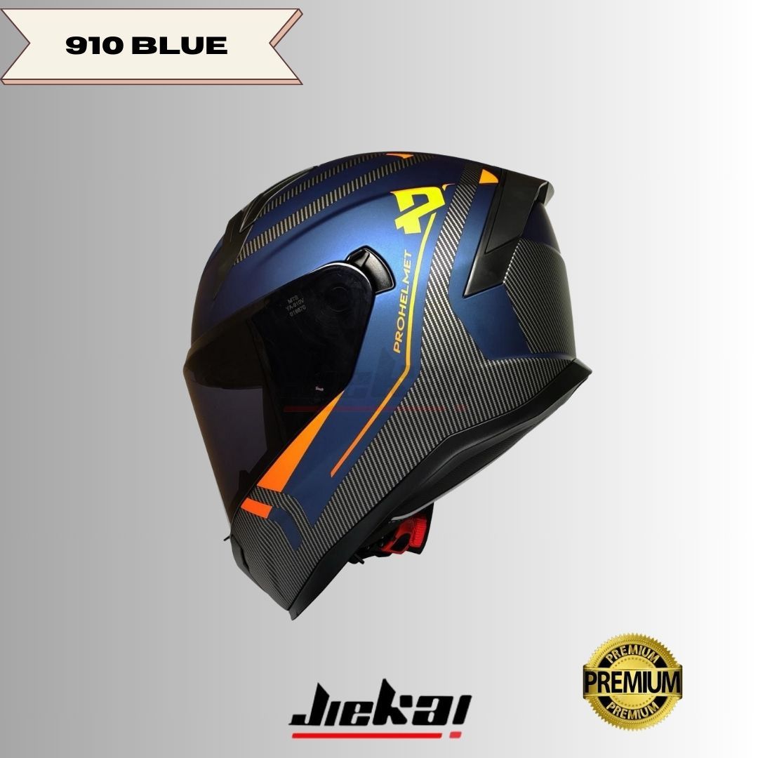 JK 910 MAT BLUE FUL FACE KASK