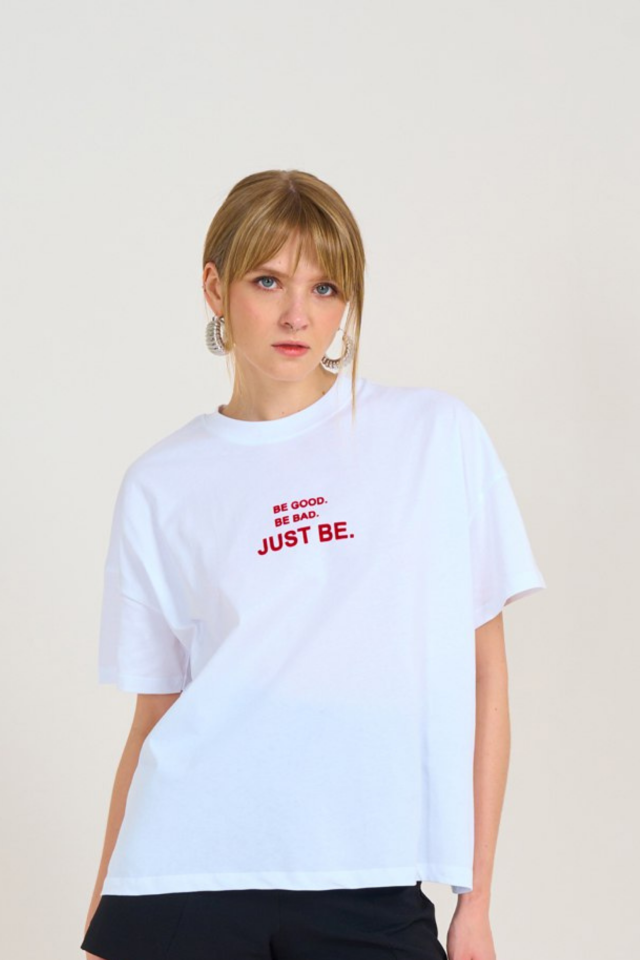 Just Be Beyaz T-Shirt