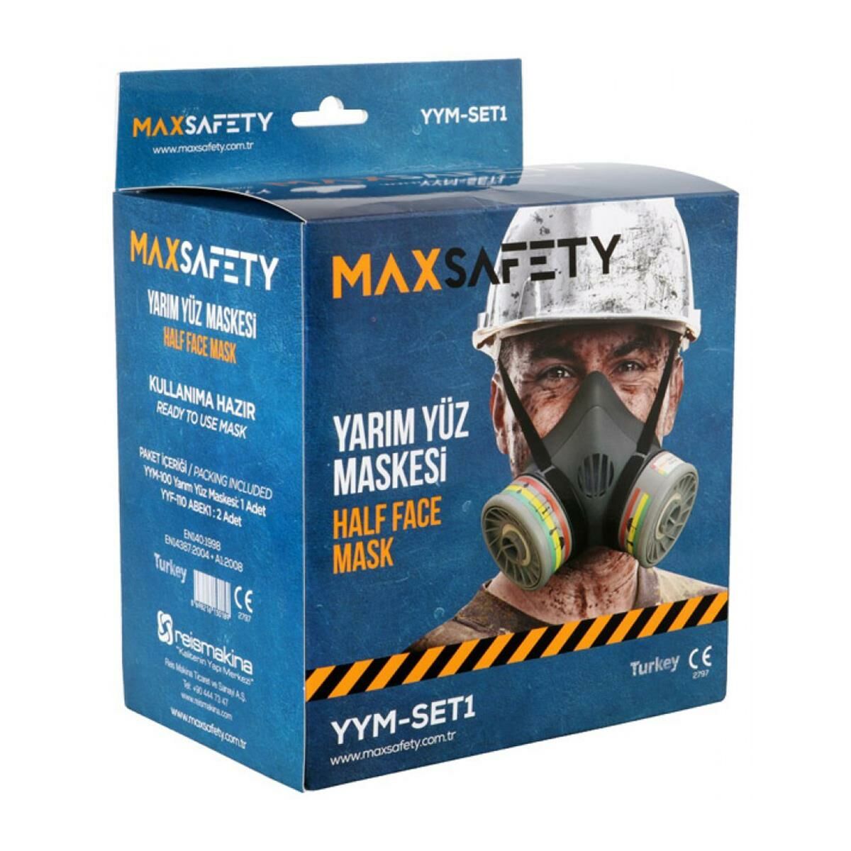 Max-Safety  YYM-SET1 - YYM-100 Yarım Yüz Maskesi + YYF-110 ABEK1 Filtre