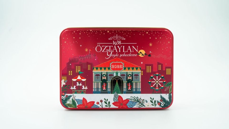 Yılbaşı Özel Kırmızı Lokum  Kutusu (650 GR)