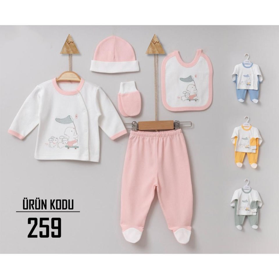 ONTON BEBE UNISEX 0-3 AY BEST FRIENDS 5Lİ SET