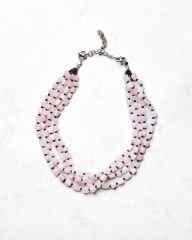 PINK QUARTZ&HEMATITE ÇOK SIRALI KOLYE