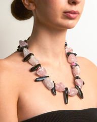 PINK QUARTZ VE AGATE PRENSES KOLYE