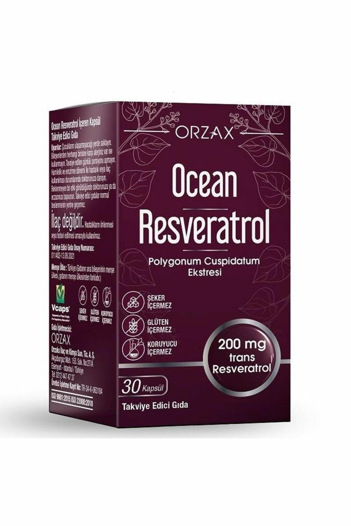 Ocean Resveratrol Takviye Edici Gıda 30 Kapsül