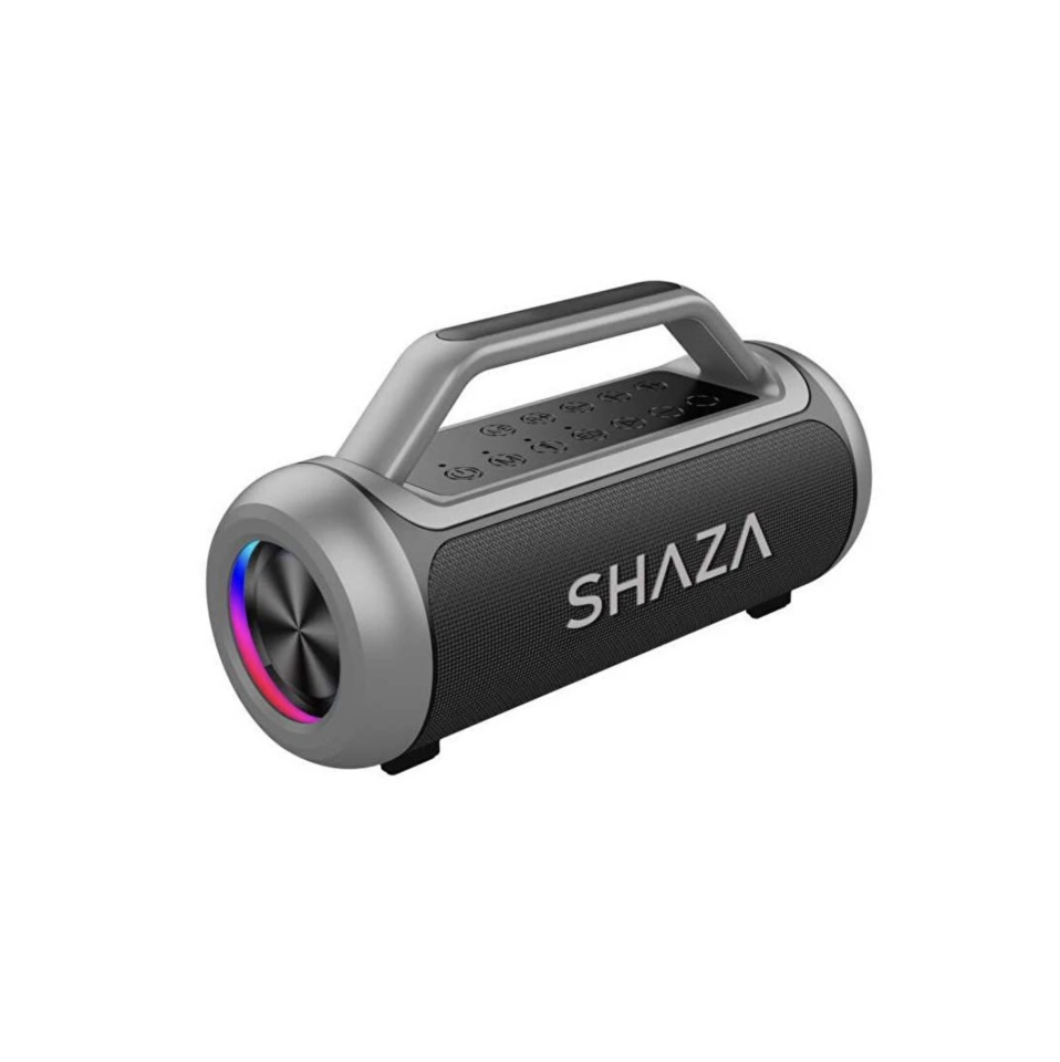 Shaza 80W  Çift Mikrofon Rgb Ledli Bluetooth Hoparlör Siyah