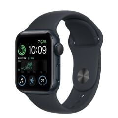 Apple Watch SE 2 44mm Siyah Alüminyum Kasa ve Siyah Spor Kordon MNK03TU/A