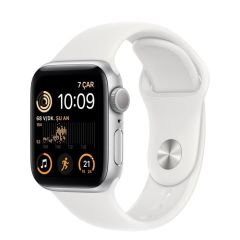 Apple Watch SE 2 44mm Gümüş Alüminyum Kasa ve Beyaz Spor Kordon MNK23TU/A