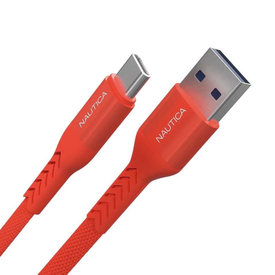 Nautica C20 Type-C to USB-A 22.5W Hızlı Şarj ve Data Kablosu 2.1M Kırmızı