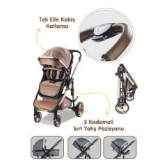 Babycare Bc-440 Colarado Chrome Travel Sistem Bebek Arabası Kahve